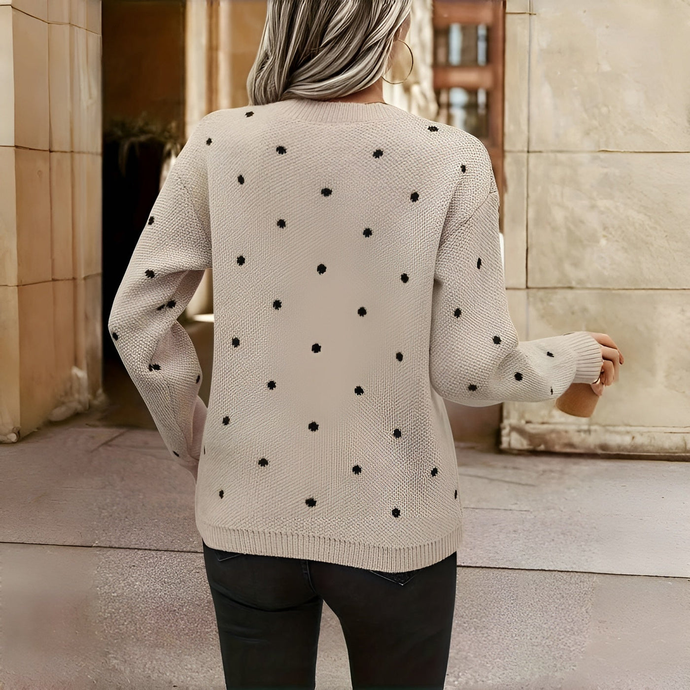 Natalie™ | Pull tricoté à pois