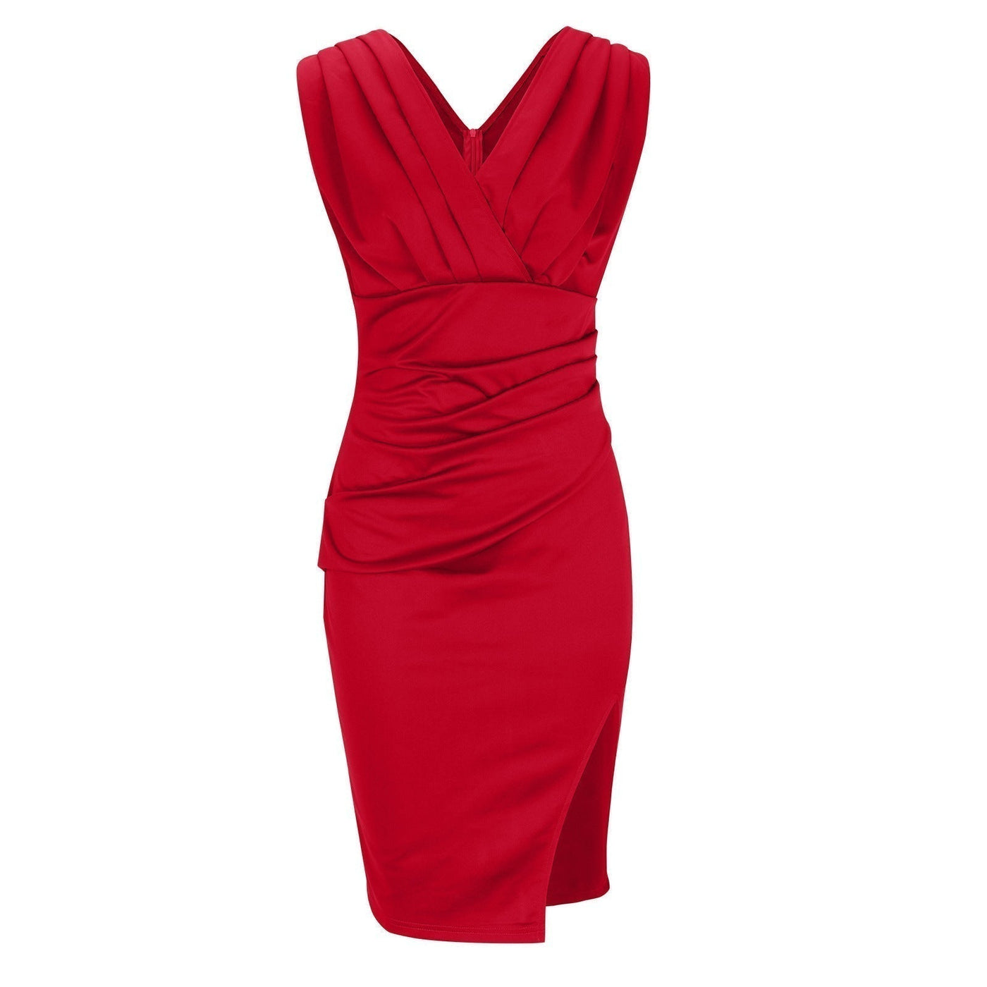 Joëlle™ | Robe Moulante à Décolleté en V et Fente Élégante