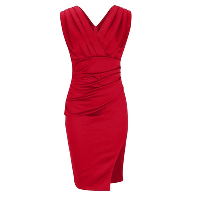 Joëlle™ | Robe Moulante à Décolleté en V et Fente Élégante