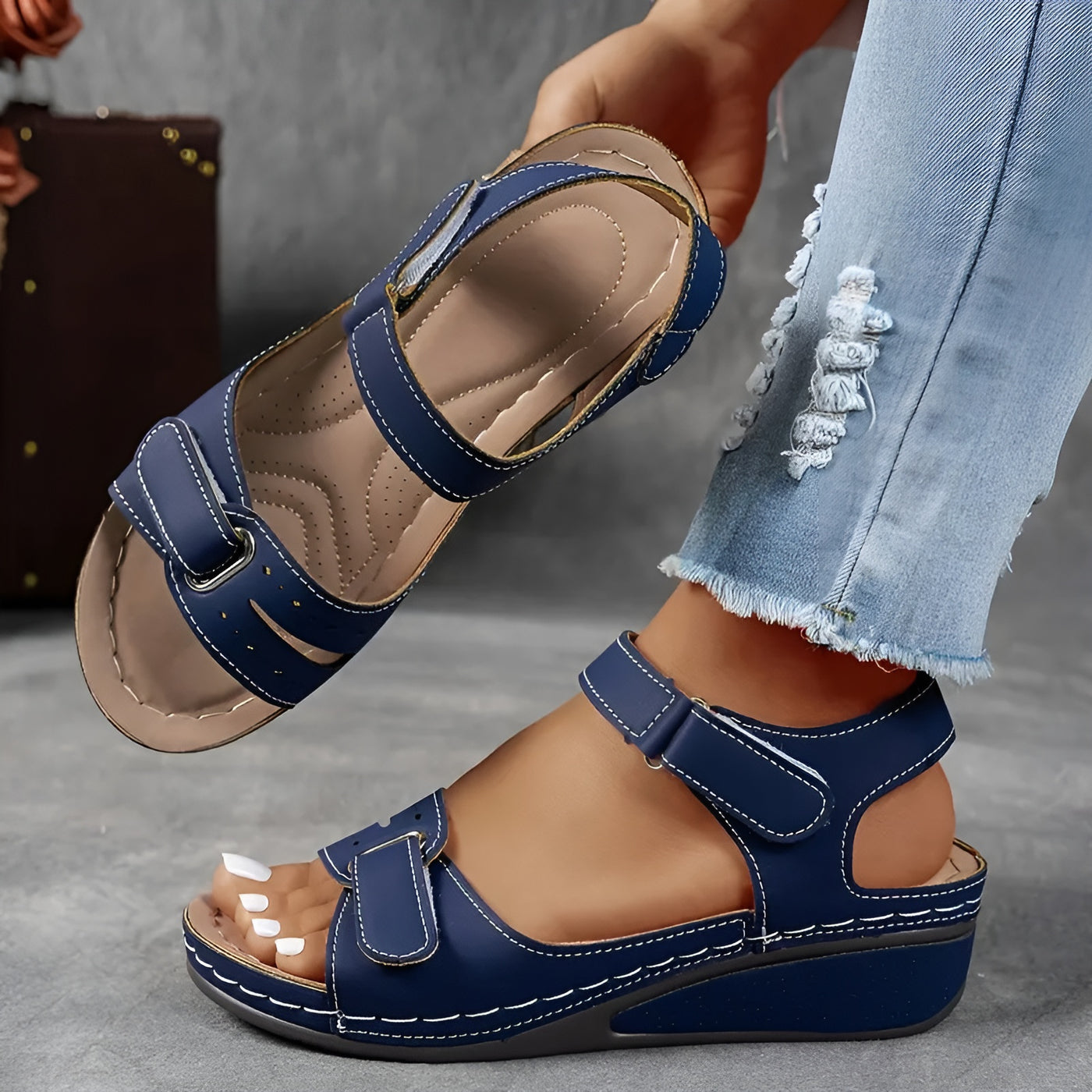 Clarisse™ | Sandales orthopédiques à talon compensé