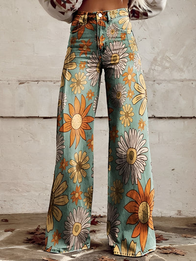 Beatrice™ | Pantalon Palazzo fleuri vintage