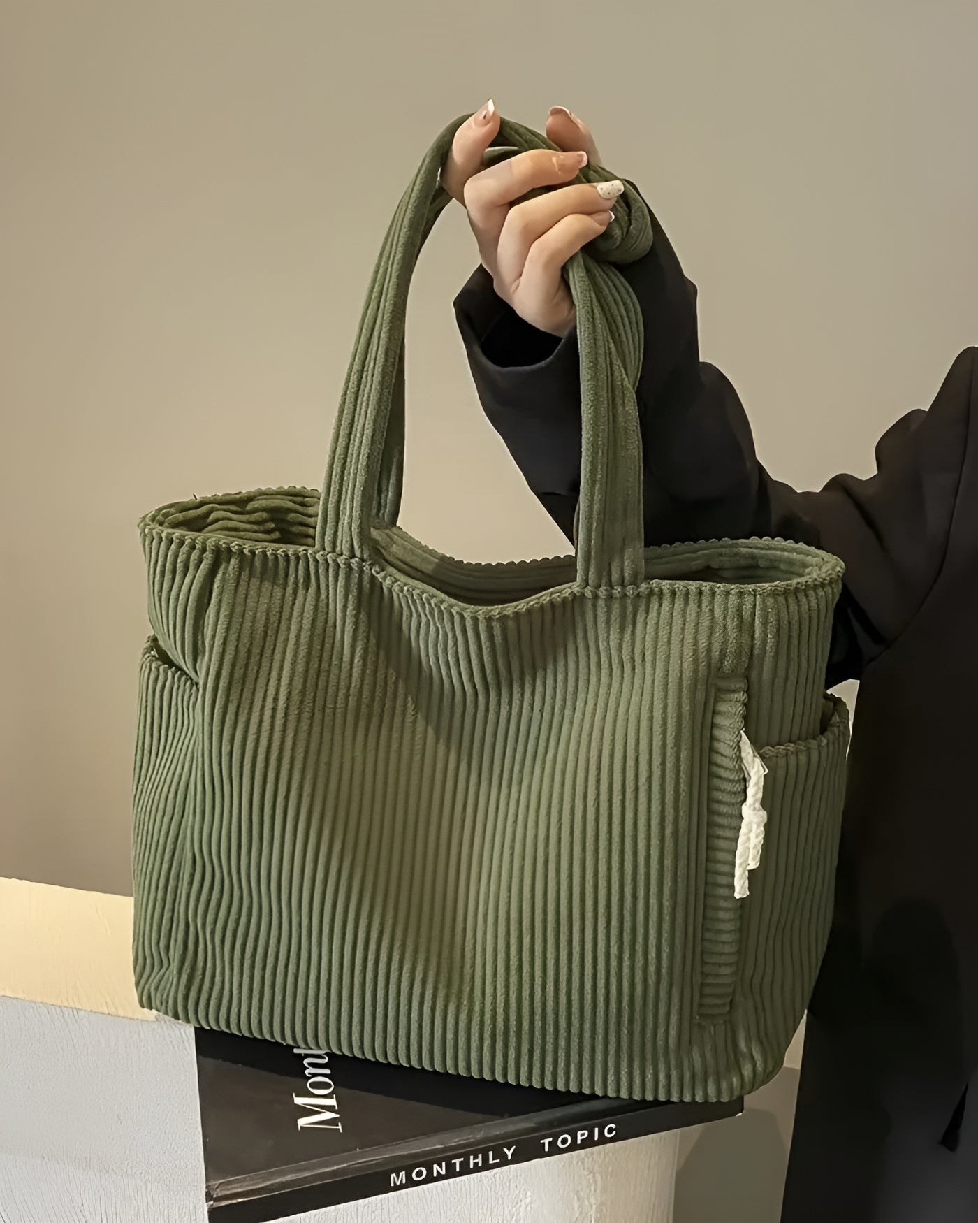 Adeline™ | Sac fourre-tout côtelé avec cordon de serrage