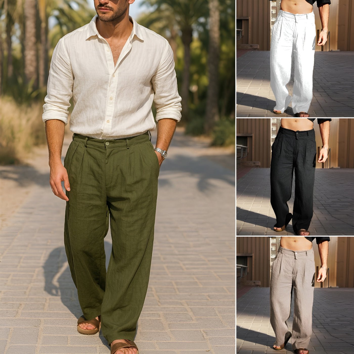 Valéric™ | Pantalon en lin à jambes larges