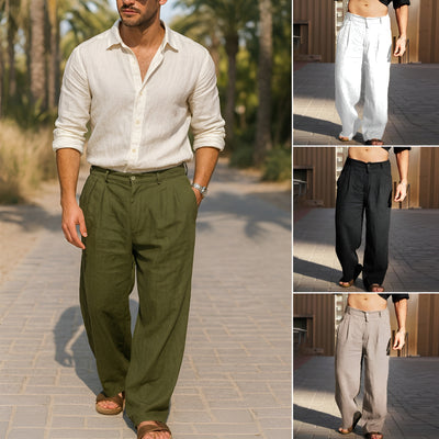 Valéric™ | Pantalon en lin à jambes larges