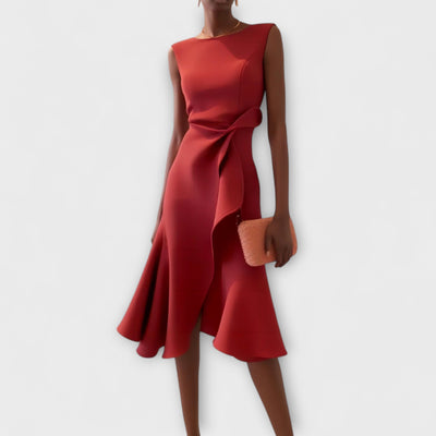 Fantine™ | Robe Midi Drapée Asymétrique
