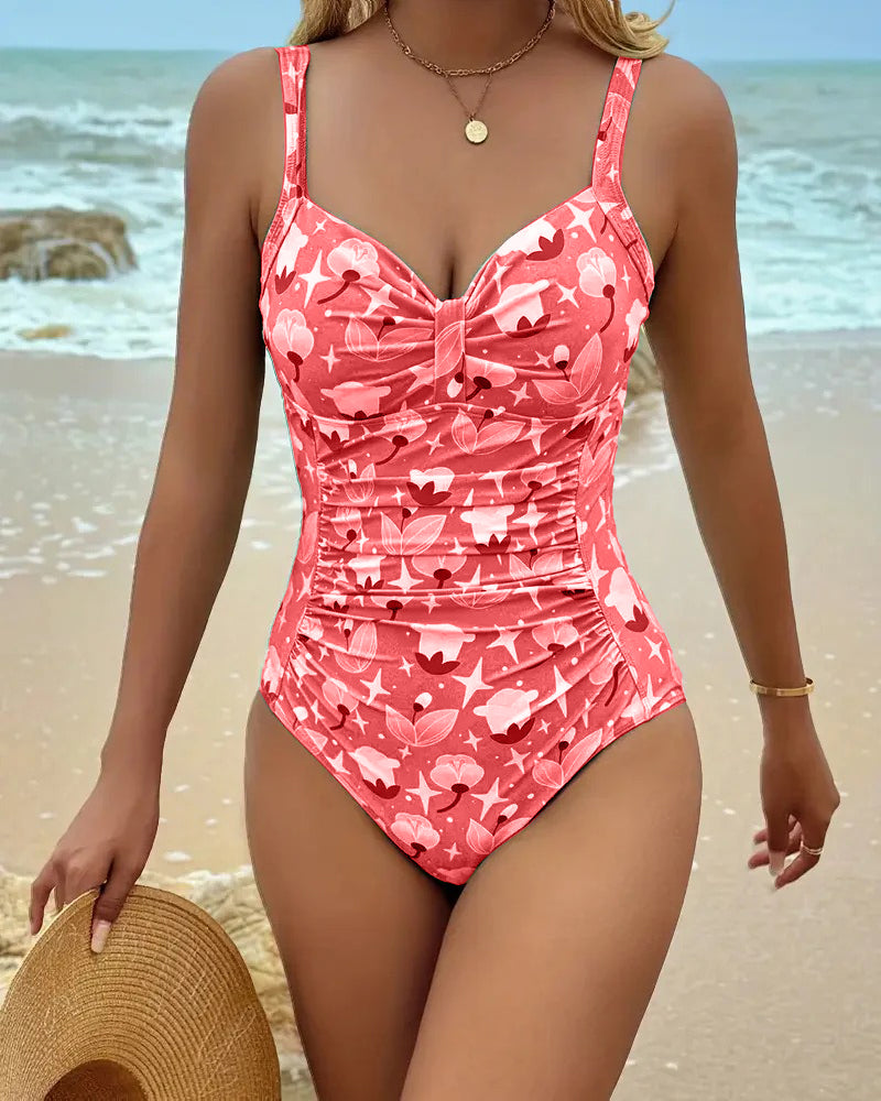 Kaïna™ | Maillot Une-Pièce Imprimé à Bretelles Fines