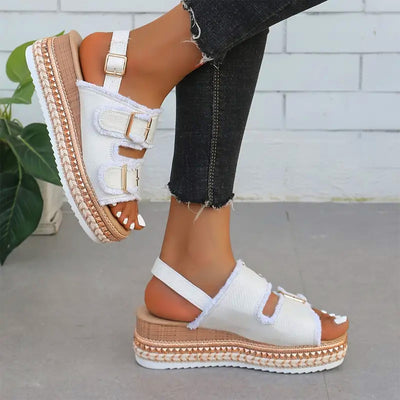 Linnea™ | Chaussures compensées en denim décontracté