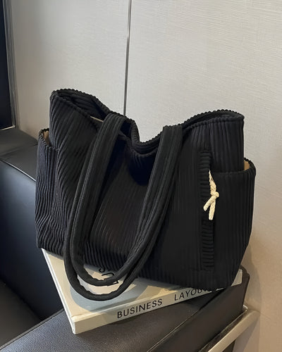 Adeline™ | Sac fourre-tout côtelé avec cordon de serrage