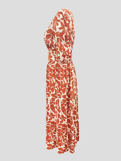 Justine™ | Robe longue fleurie à col en V