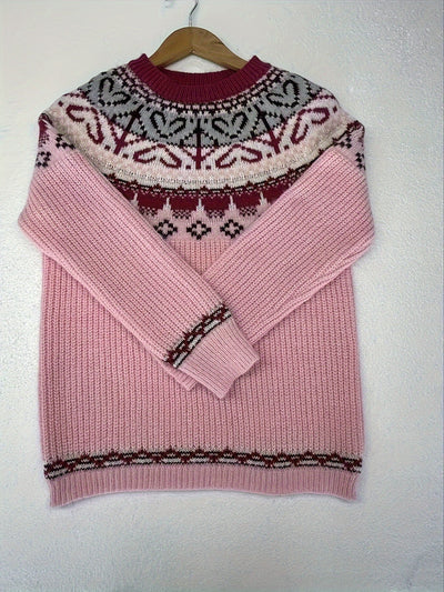 Elvira™ | Élégant pull jacquard d'inspiration vintage