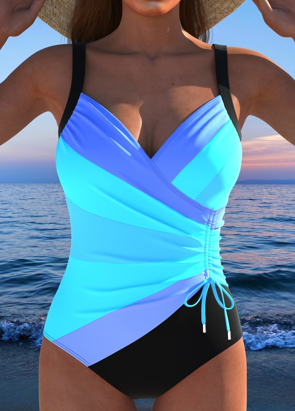 Cerise™ | Maillot de bain à imprimé surplis chic
