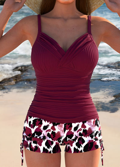 Irène™ | Tankini Chic Léopard Bleu Paon