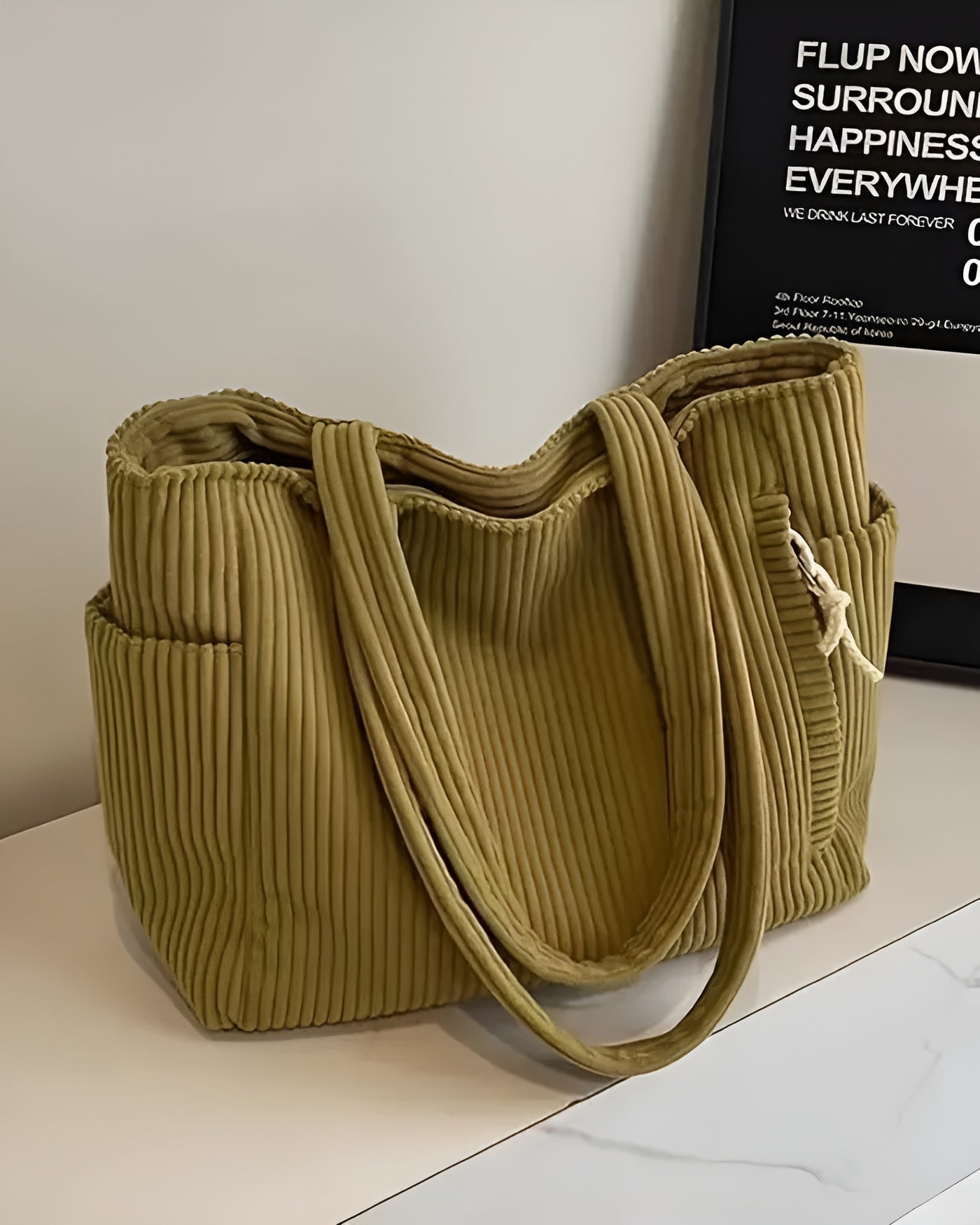 Adeline™ | Sac fourre-tout côtelé avec cordon de serrage