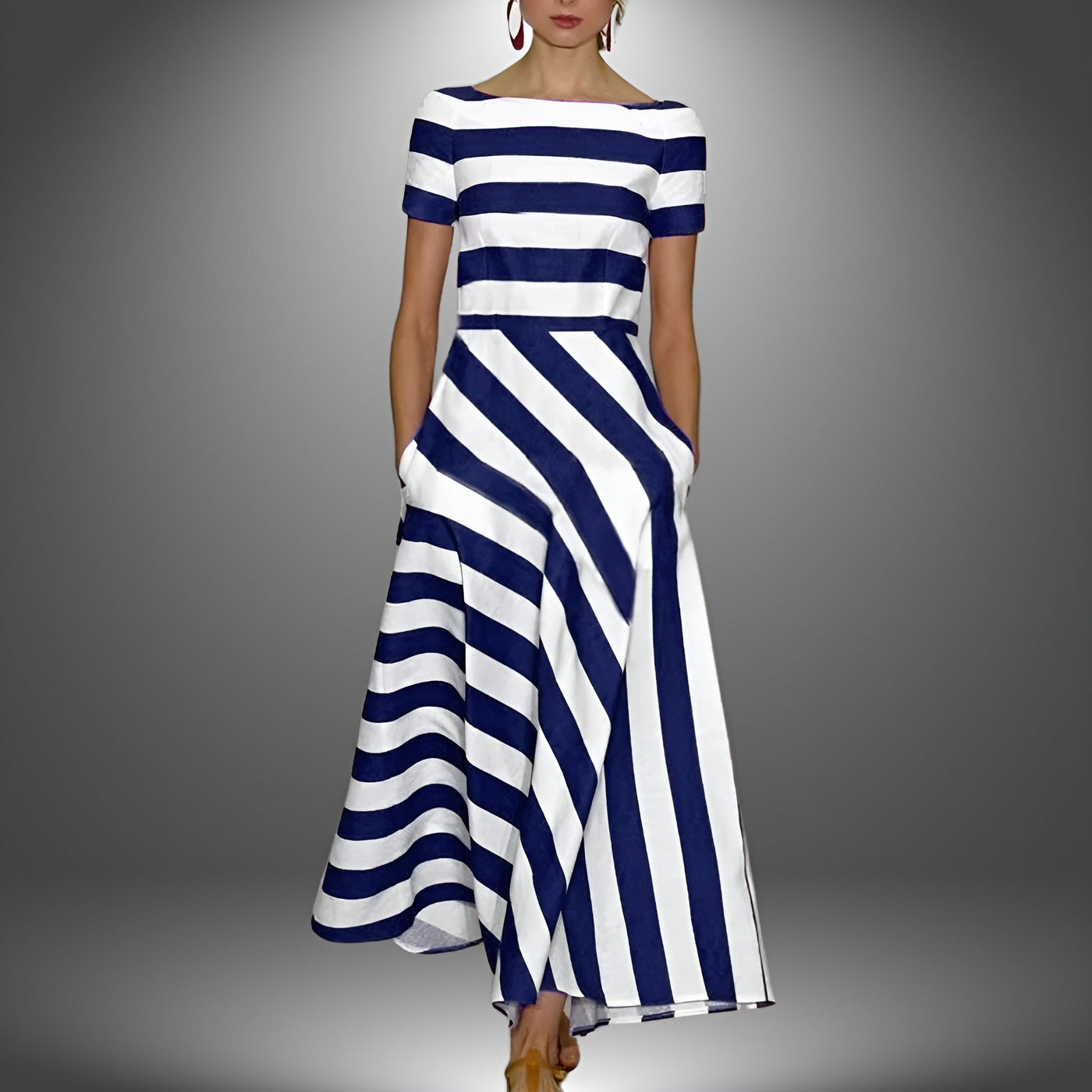 Claude™ | Robe longue rayée faite main