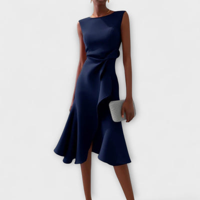 Fantine™ | Robe Midi Drapée Asymétrique