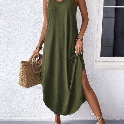 Cécile™ | Robe caraco unie à ourlet arrondi