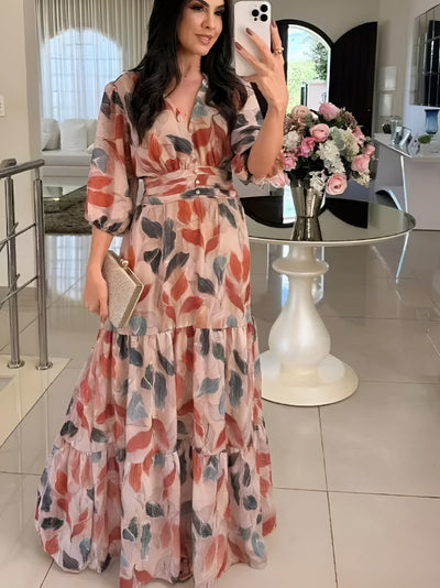 Sarah™ | Robe longue fleurie confortable pour des journées élégantes