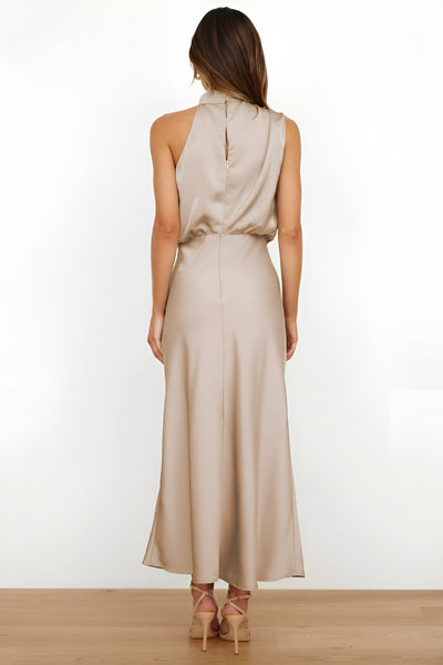 Olivia™ | Robe longue en satin dos nu