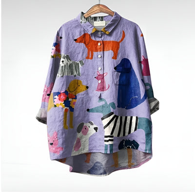 Eolia™ | Blouse Femme Exclusive avec Motif Chiens