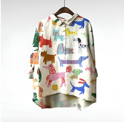 Eolia™ | Blouse Femme Exclusive avec Motif Chiens