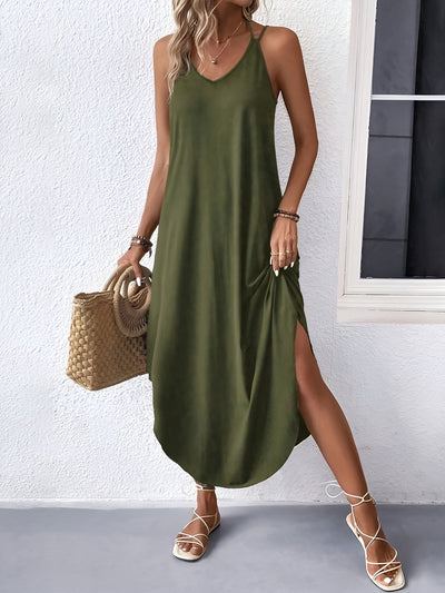Cécile™ | Robe caraco unie à ourlet arrondi