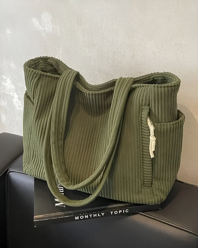 Adeline™ | Sac fourre-tout côtelé avec cordon de serrage