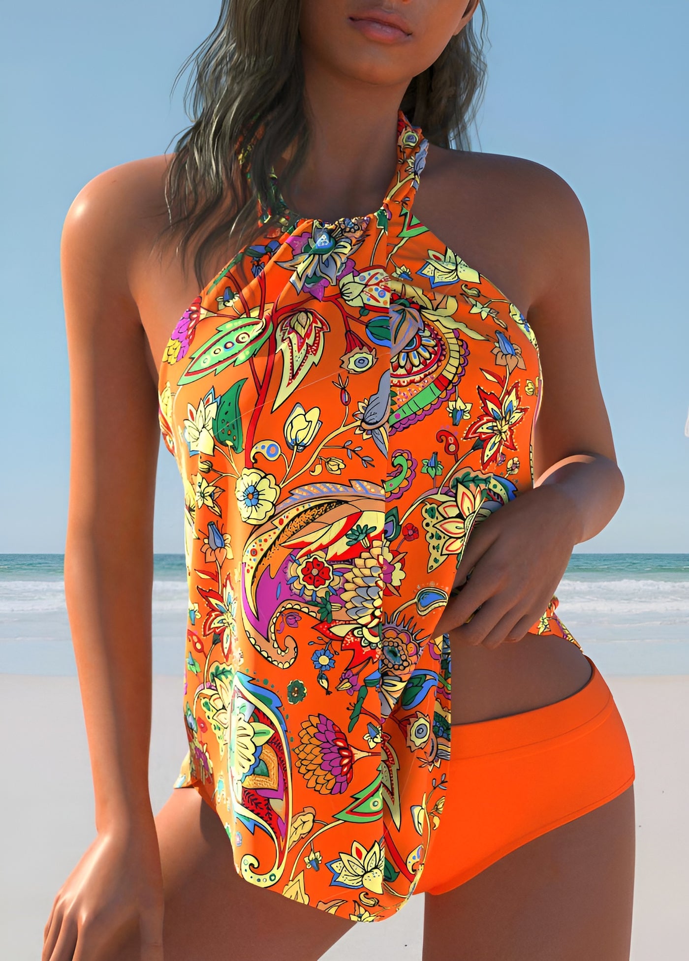 Lucie™ | Maillot de bain élégant tie-dye à bretelles croisées