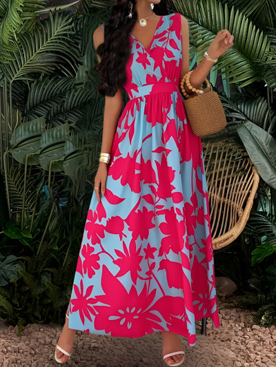 Zoé™ | Robe longue plissée tropicale