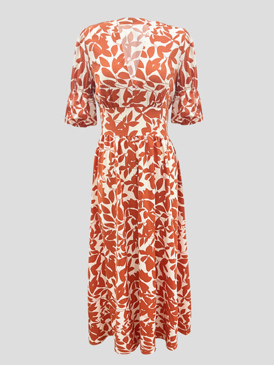 Justine™ | Robe longue fleurie à col en V