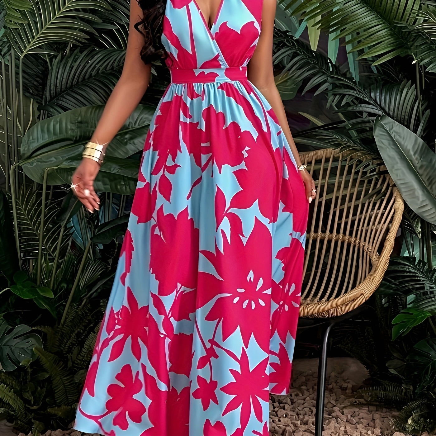 Léonie™ | Robe élégante à fleurs tropicales