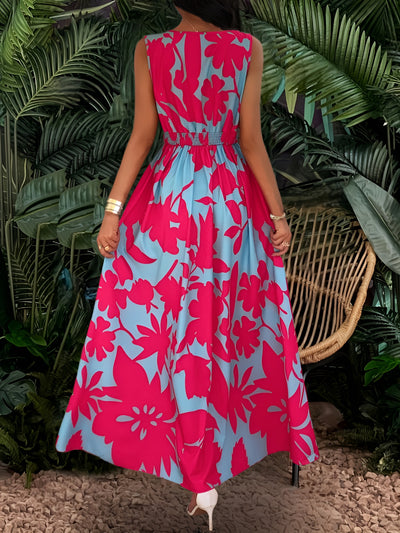 Zoé™ | Robe longue plissée tropicale