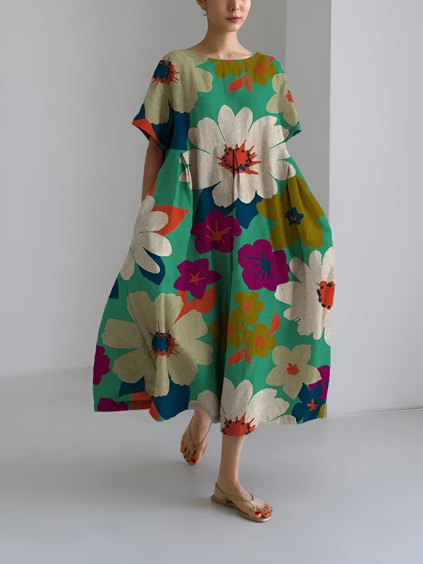 Jeanne™ | Robe midi à imprimé floral audacieux