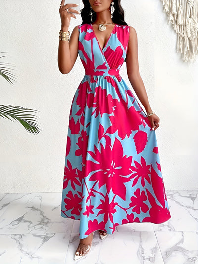 Léonie™ | Robe élégante à fleurs tropicales