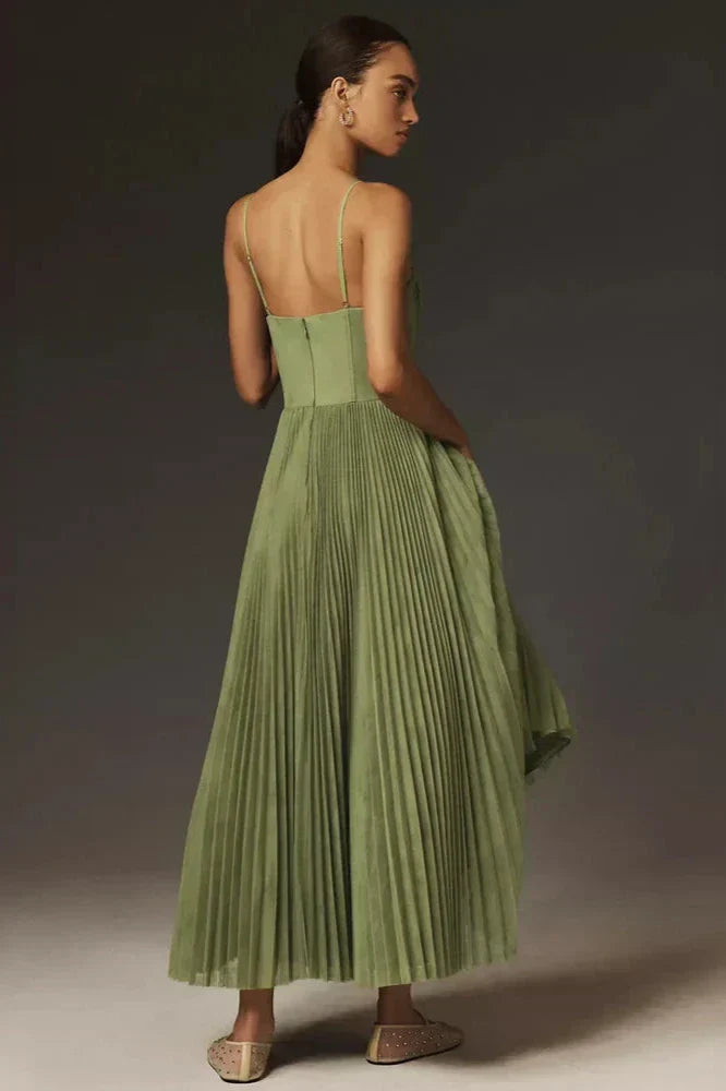 Laurette™ | Robe Midi Plissée en Tulle