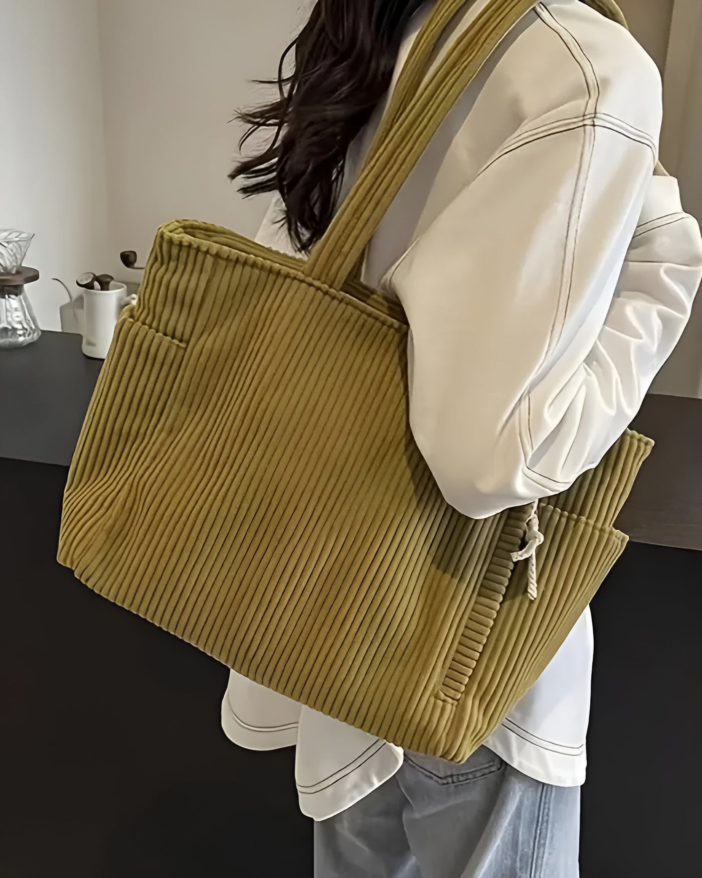 Adeline™ | Sac fourre-tout côtelé avec cordon de serrage