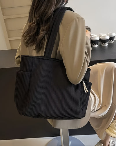 Adeline™ | Sac fourre-tout côtelé avec cordon de serrage