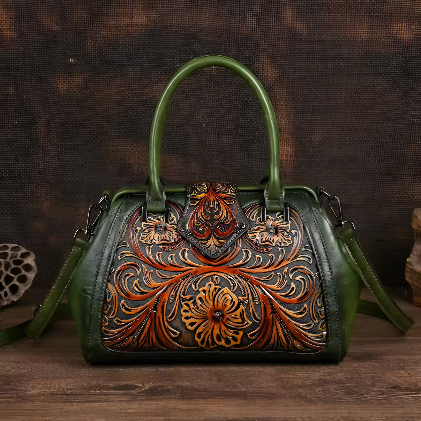 Florence™ | Sac à main avec gravure et motif floral