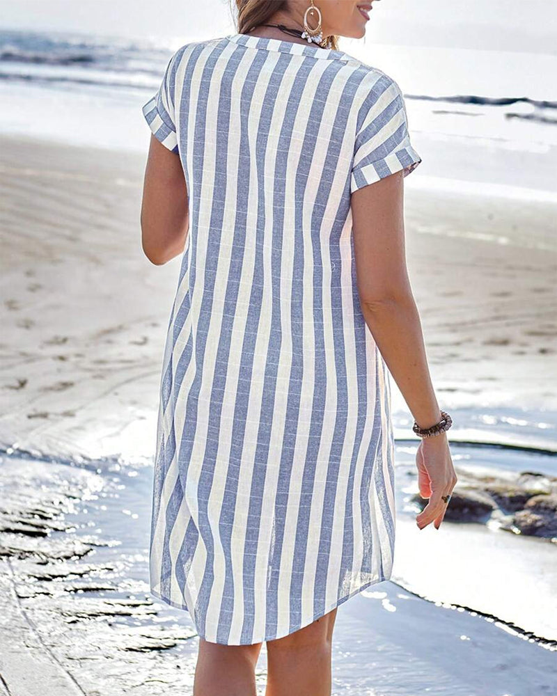 Alix | Robe chemise élégante à rayures
