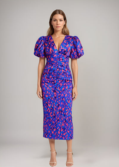 Blanche™ | Robe Midi Brillante avec Plis