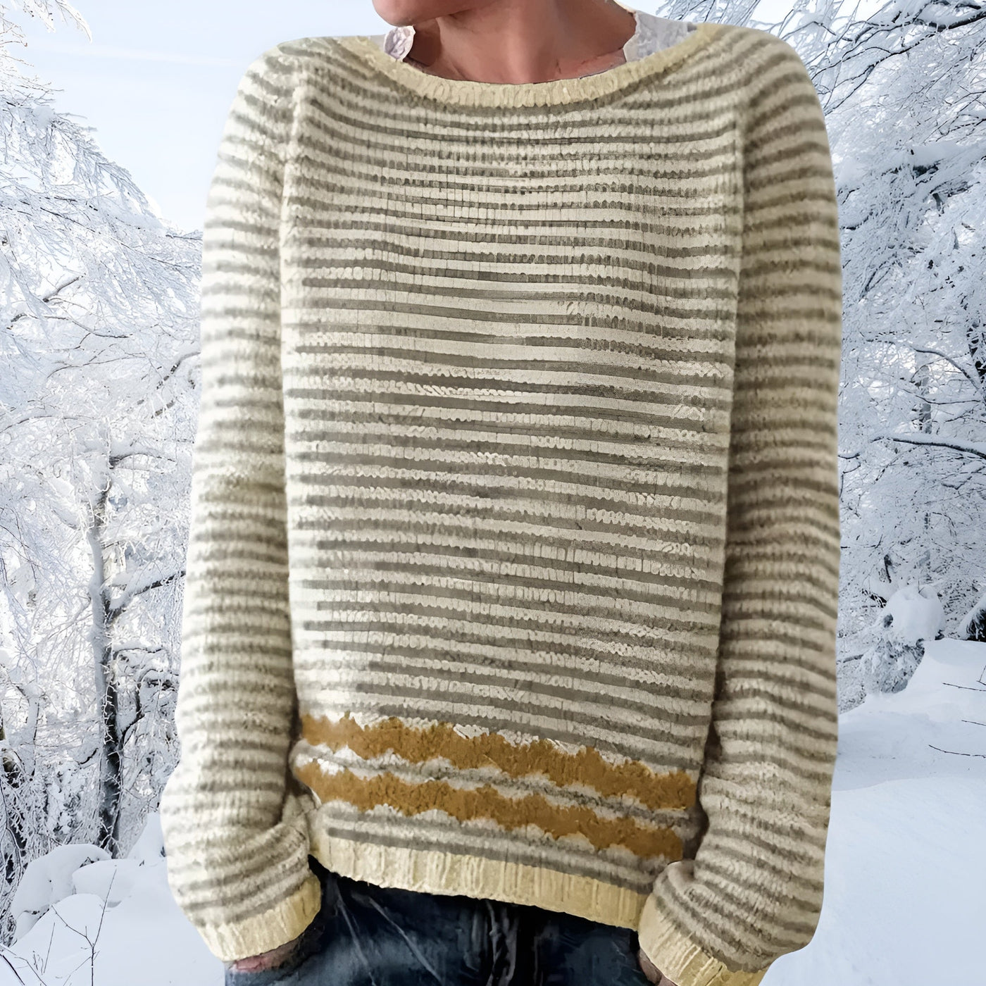Emelie™ | Pull rayé gris