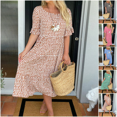 Oléna™ | Robe Midi Légère au Style Rétro