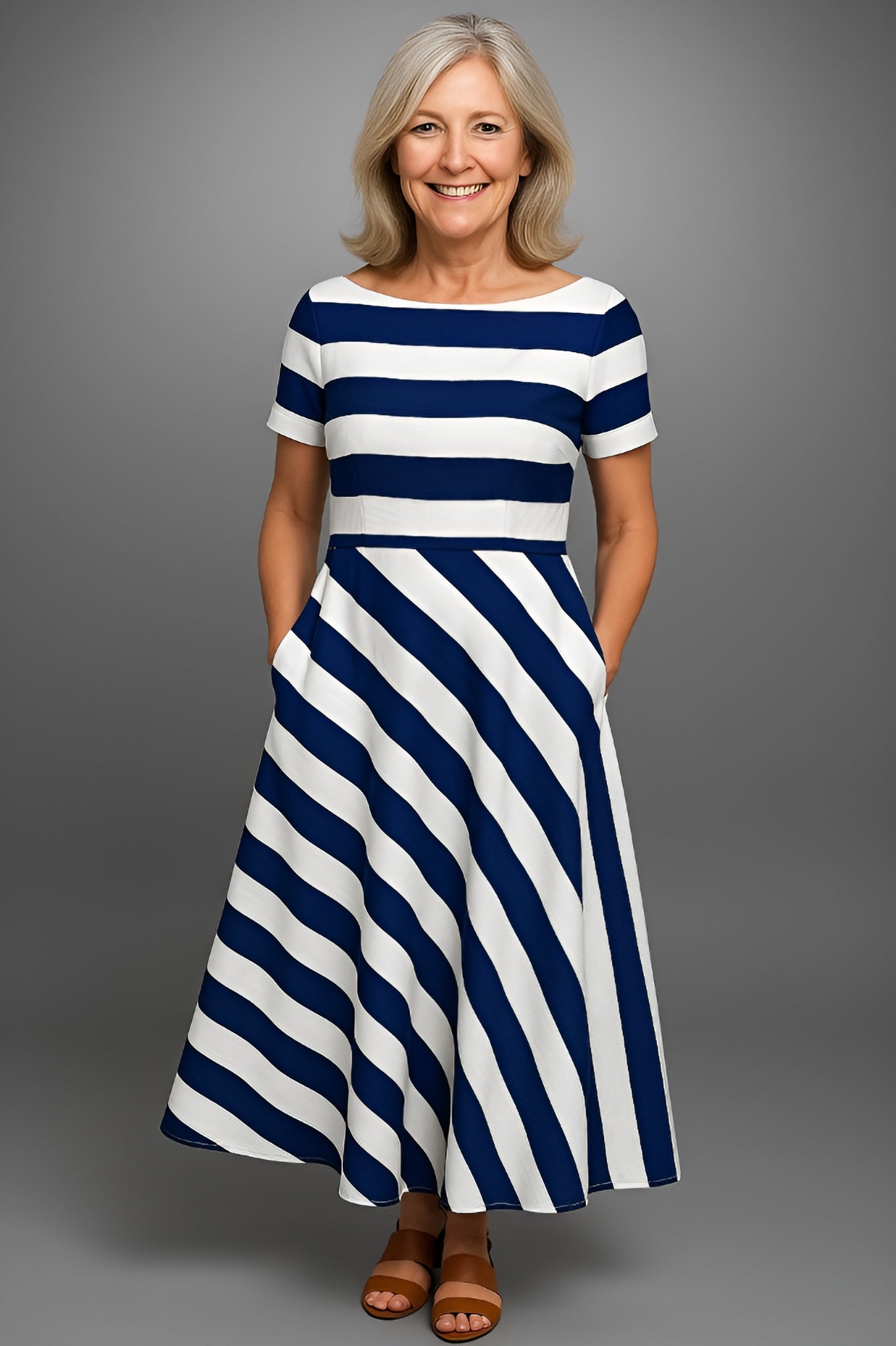 Claude™ | Robe longue rayée faite main