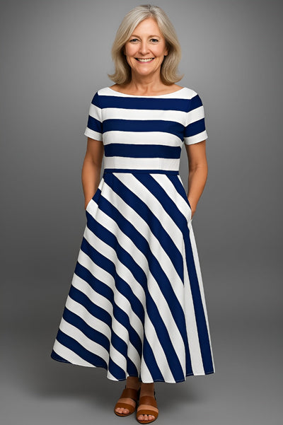 Claude™ | Robe longue rayée faite main