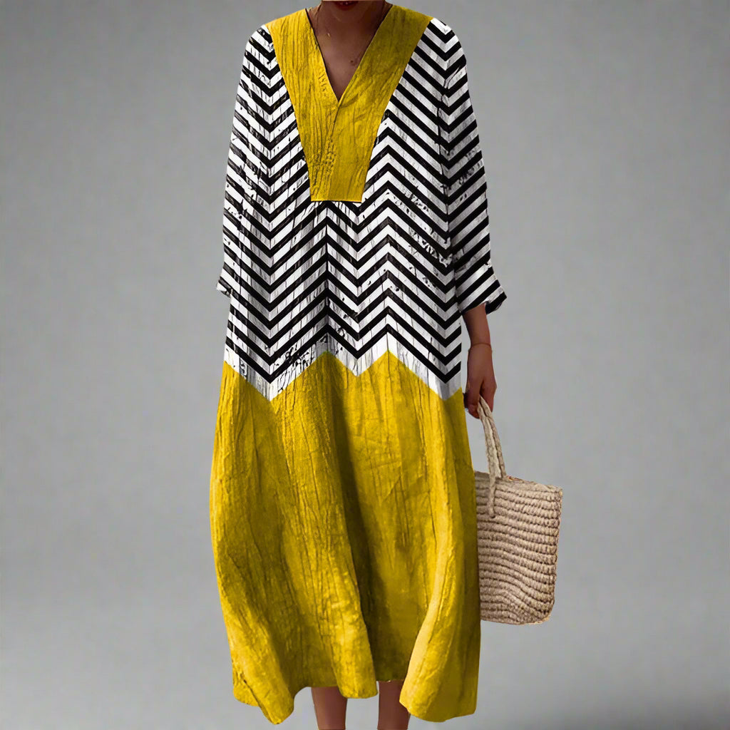 Sabine | Robe élégante à motifs géométriques