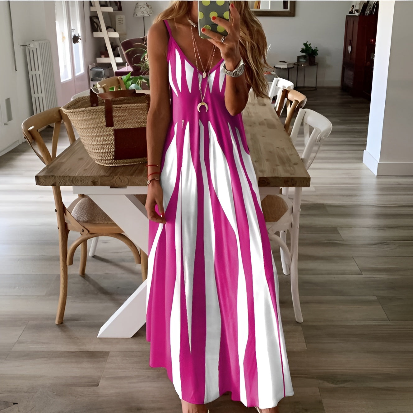 Irène™ | Robe longue rayée
