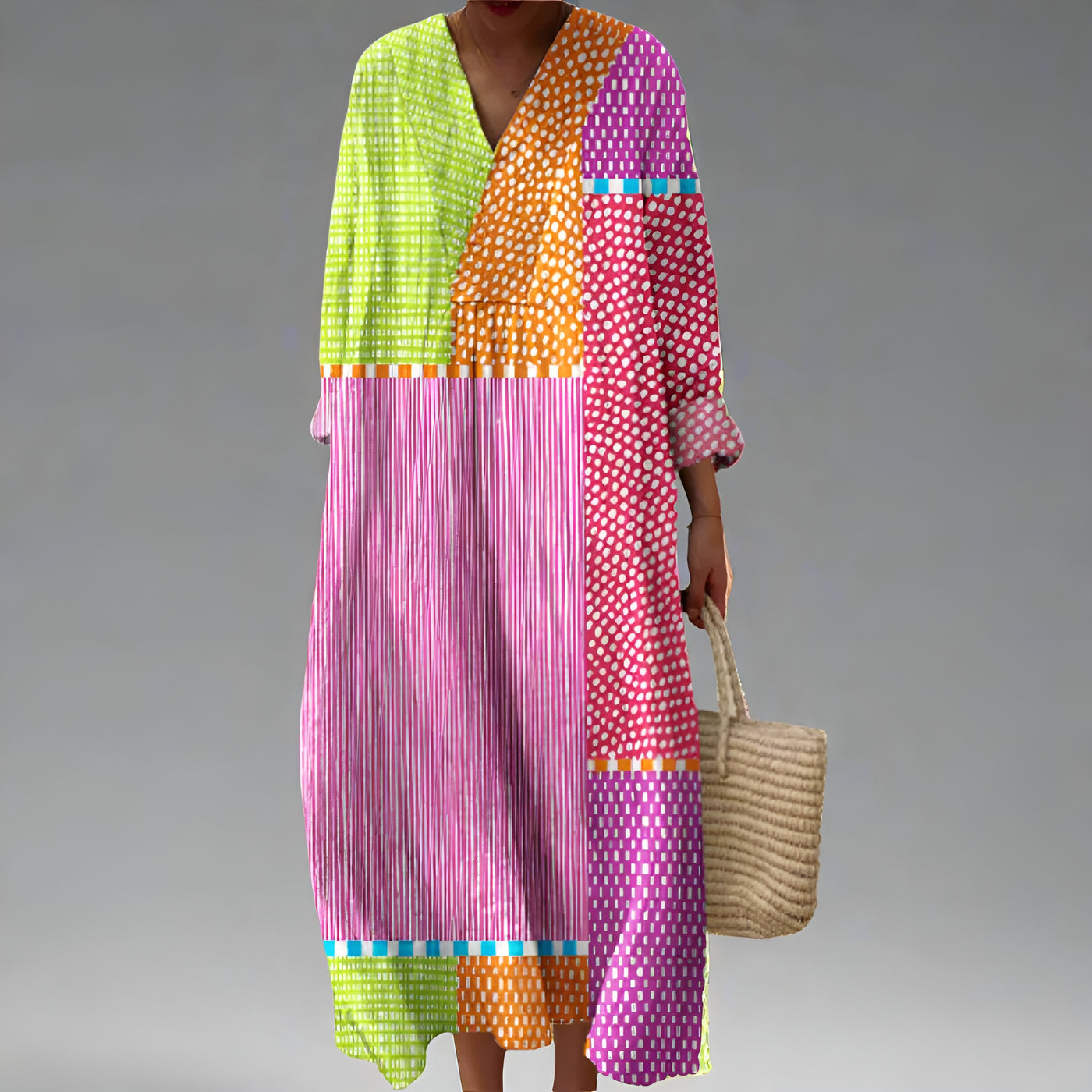 Claire | Robe élégante à motifs géométriques