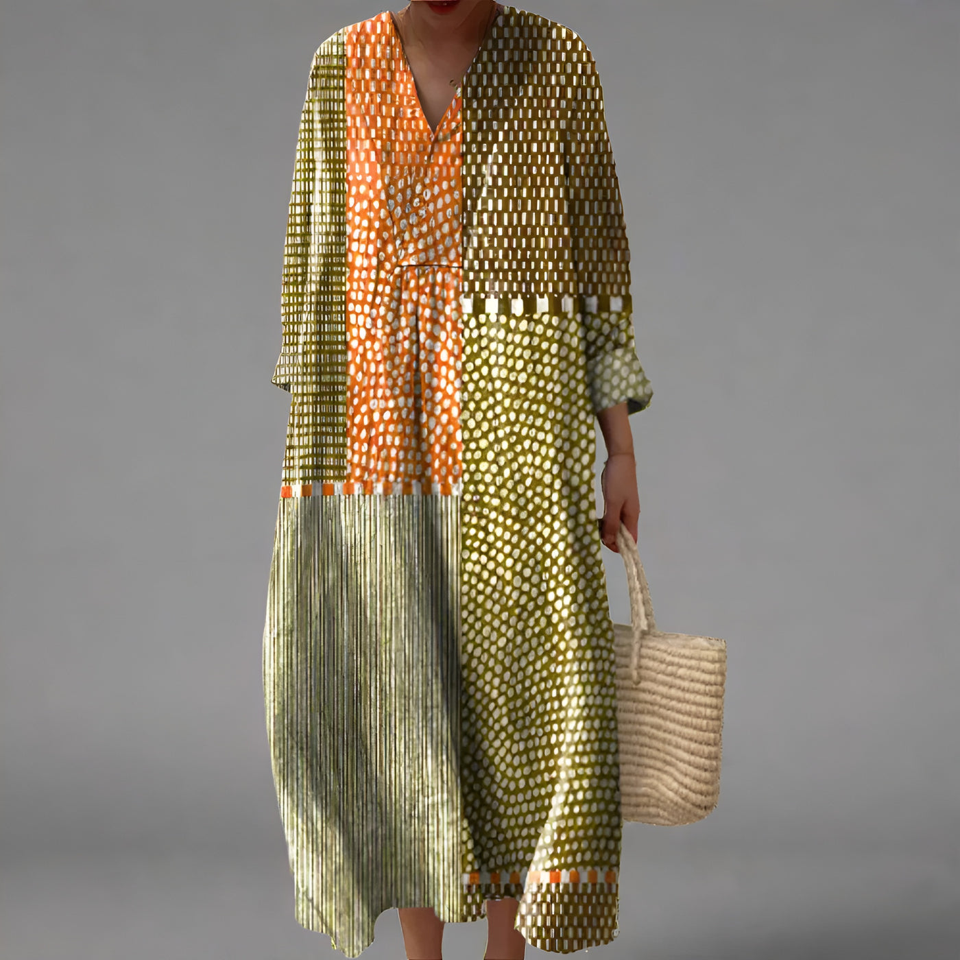Sabine | Robe élégante à motifs géométriques