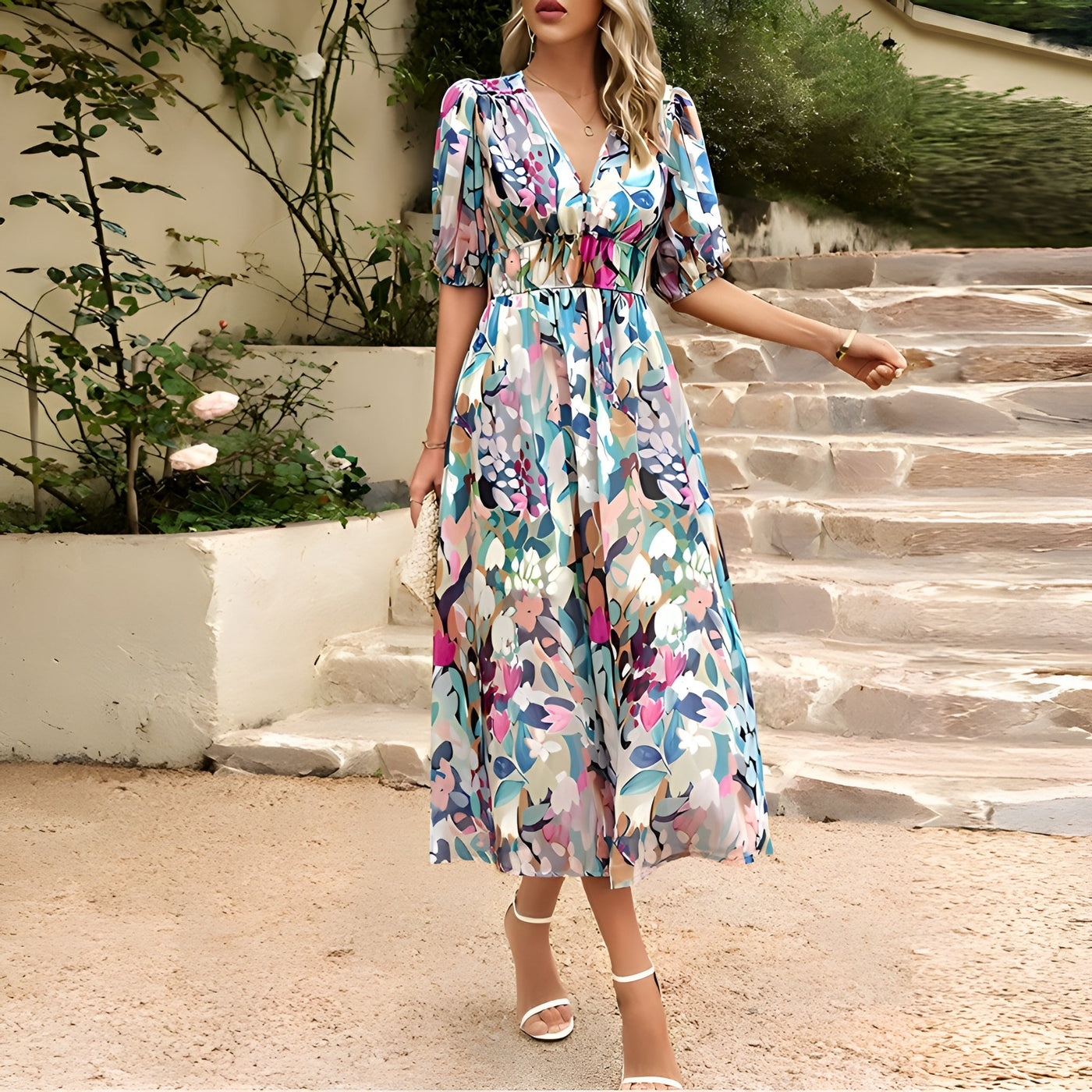 Hélène™ | Robe élégante à col en V