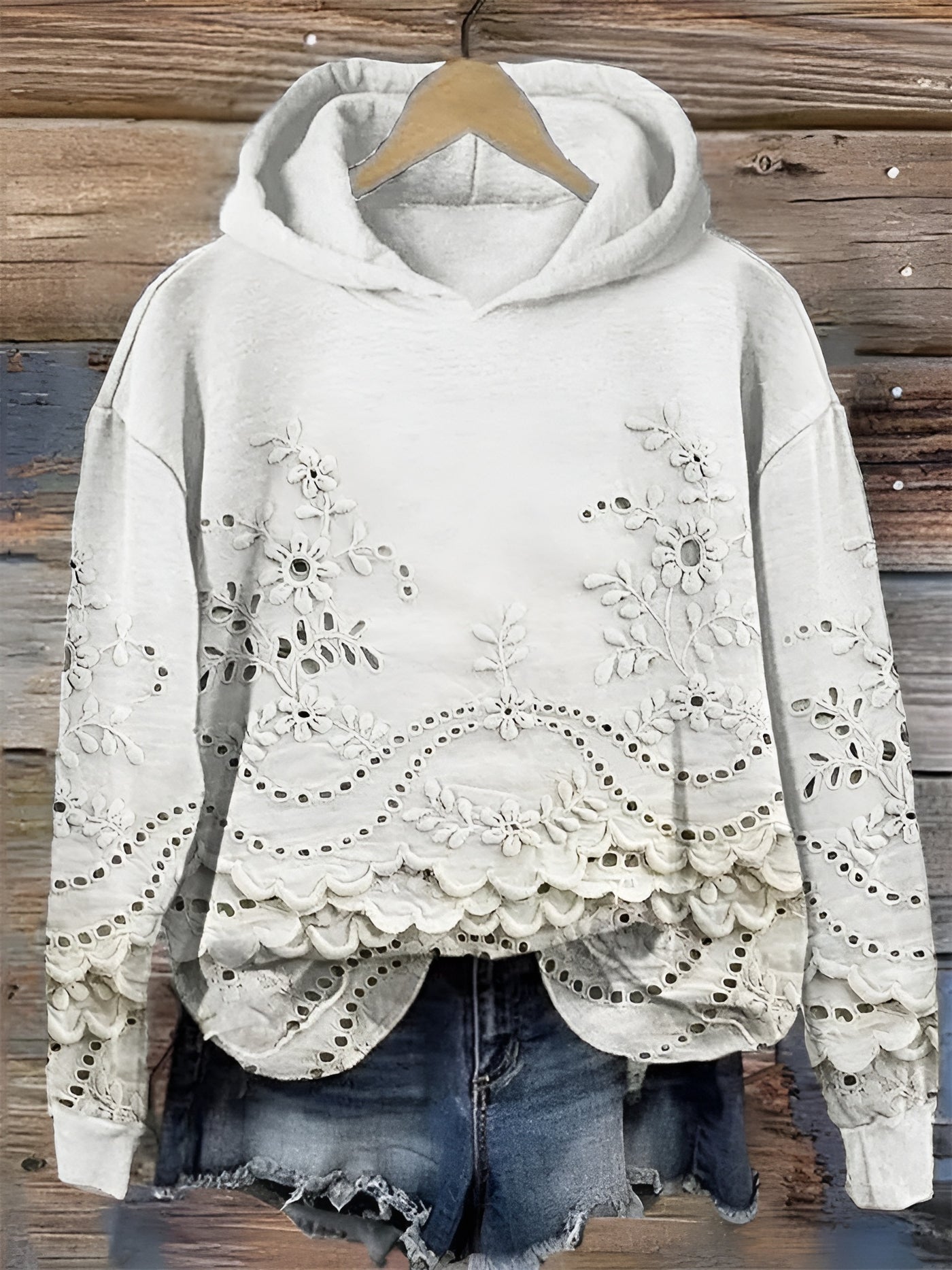 Camille™ | Hoodie à la broderie florale