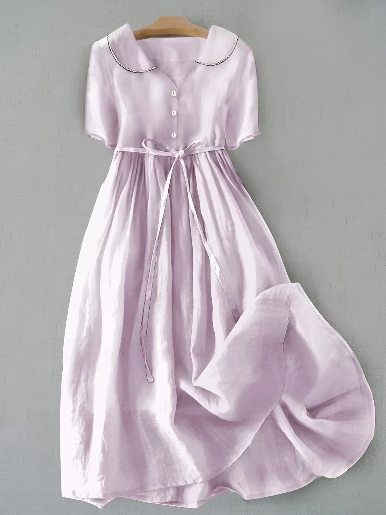 Zoé™ | Robe élégante à manches mi-longues en coton et lin